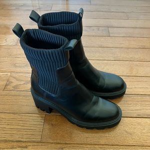 Zara Lug Sole Black Boots